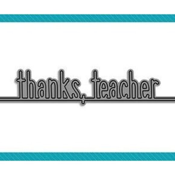 Lawn Fawn Thanks Teacher Border Die For Die-Cutting Machines Cards Crafts Used - Picture 1 of 4